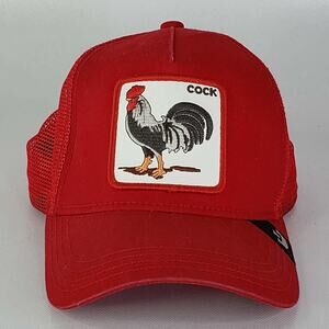 Goorin Bros The Farm Trucker Baseball Snapback Hat Cap Rooster Red